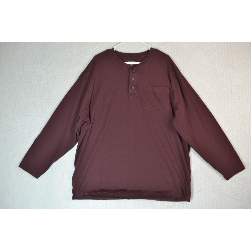 Duluth Trading Co Men's 2XL Relaxed Fit Long Tail Tee Maroon Long Sleeve